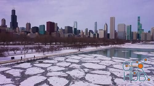 MotionArray – Aerial Of Chicago, USA In Winter 946178