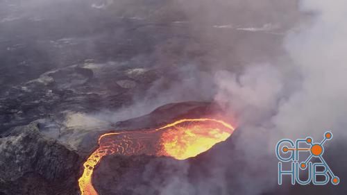 MotionArray – Top Down View Of Volcano Blowing 1019475