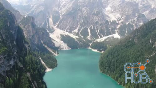 MotionArray – Flying Over Lago Di Braies Lake 1013623