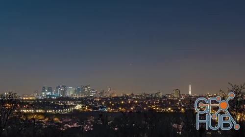 MotionArray – A Cityscape View Of Paris At Night 998672