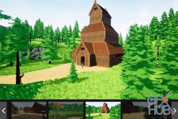 Unreal Engine Marketplace – Stylized Viking Environment Pack (Modular Structure)