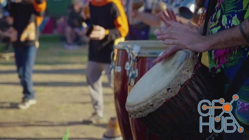 MotionArray – Percussion Band Playing In The Park 1025642