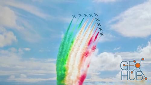 MotionArray – Acrobatic Planes Trailing Italian Colors 1029941