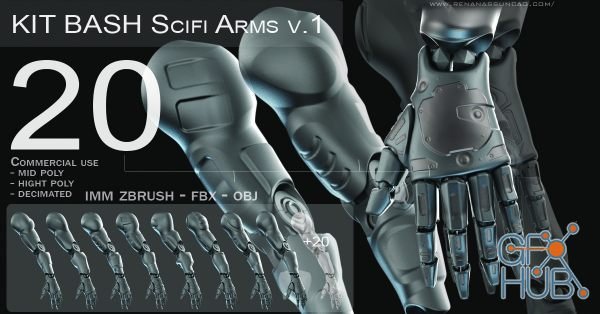 IMM 20 Scifi Arms KitBash with Uvs