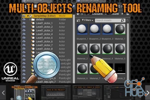 Unreal Engine Marketplace – Multi Objects Renaming Tool