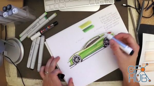 Learn how to correctly sketch a car with pen & paper