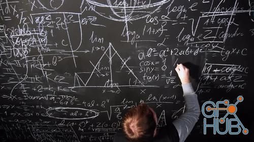 MotionArray – Man Writing Formulas On Blackboard 1030457