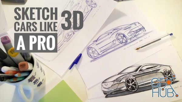 How to Sketch, Draw, Design Cars Like a Pro in 3D (Pen & Paper Edition)