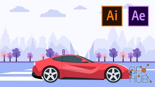 Learn How to Draw and Animate a Car and a Street by Using Illustrator and After Effects (beginner)