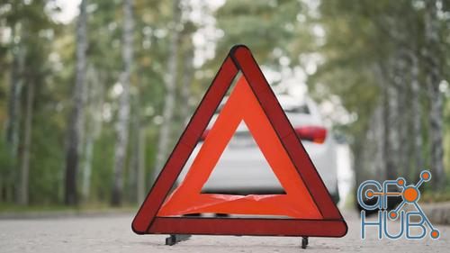 MotionArray – Driver Puts Down A Warning Sign 1030060
