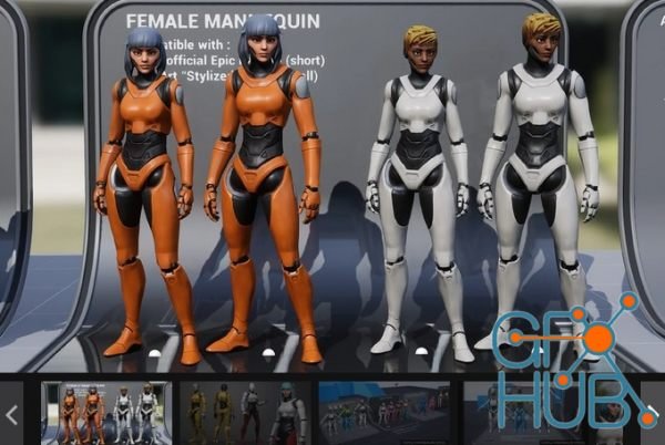 Unreal Engine Marketplace – Female Mannequin Character compatible with Stylized Female