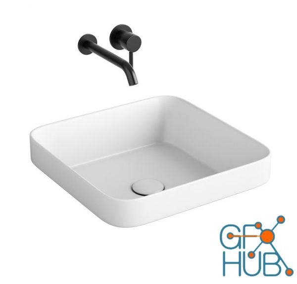Enjoy Semi-recessed Square Washbasin by Cielo