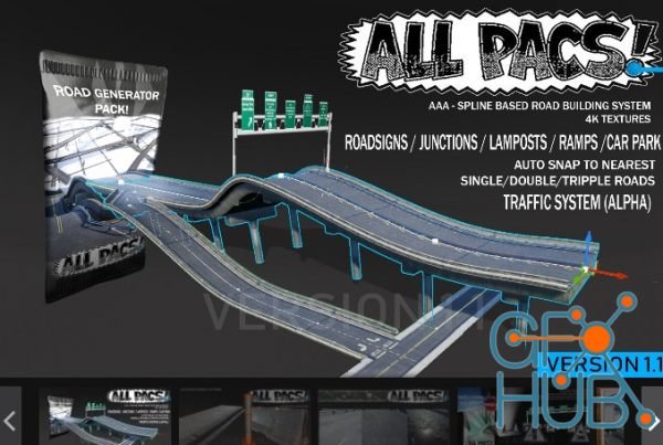 Unreal Engine Marketplace – Roads Generator Pack
