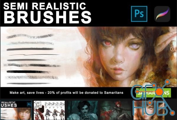 Semi Realistic Brushes – (Photoshop and Procreate)