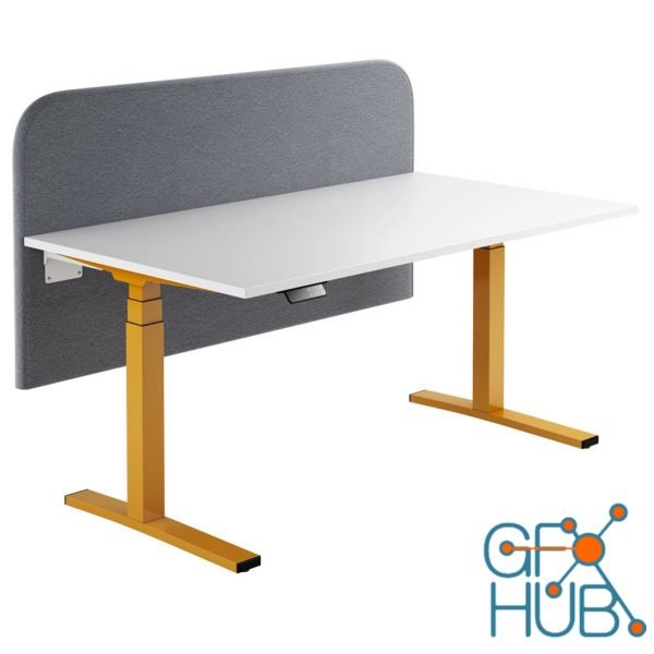 CL Series Office Desk with Paravento Screen by Ophelis