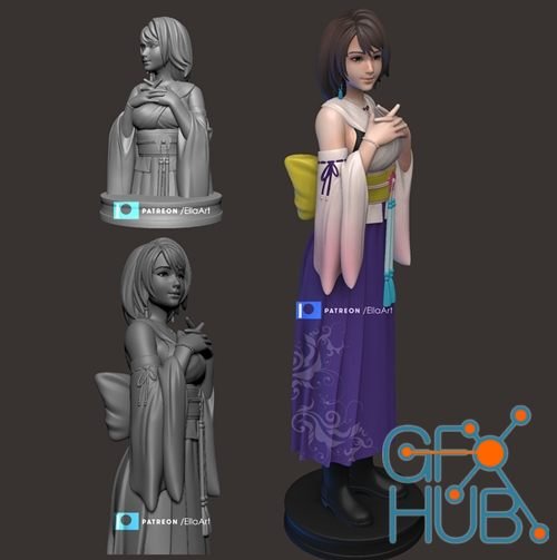 Yuna from Final Fantasy X Full and Bust – 3D Print