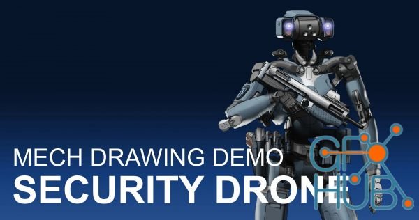 Mech Drawing Demo: Security Drone