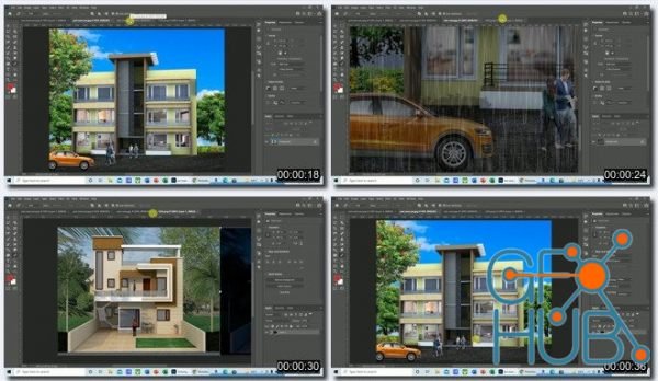 Photoshop in advance detail (Post Render,Night,Rain)