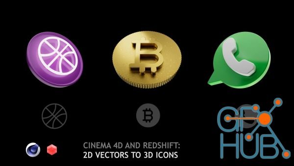 Cinema 4D and Redshift: 2D Vectors to 3D Icons