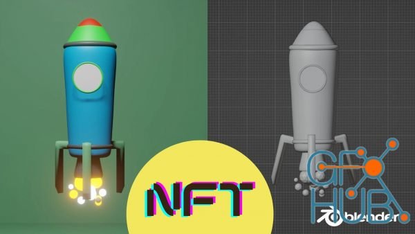 Designing 3D Rocket asset for NFT or METAVERSE technologies with Blender