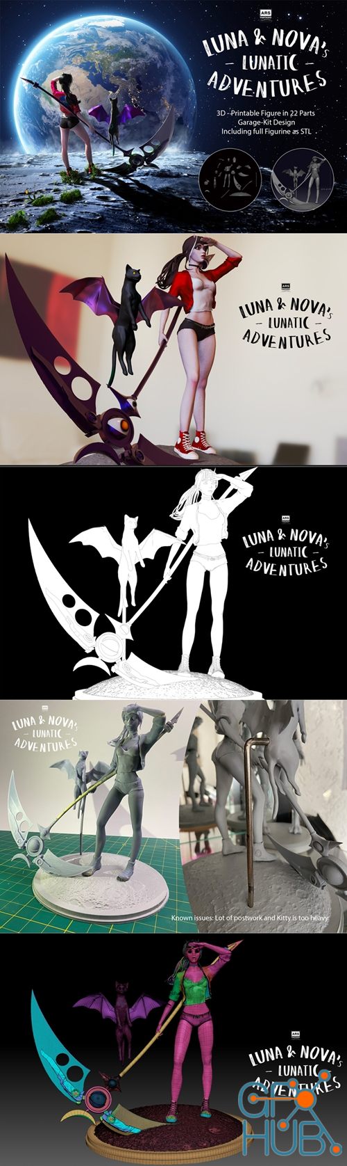 Luna, Nova & Schroedinger – 3D Print