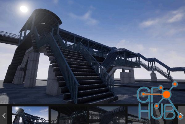 Unreal Engine Marketplace – Modular Footbridge Set
