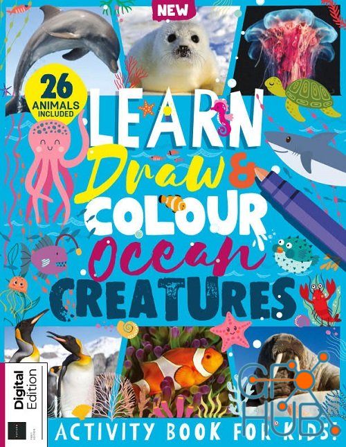 Learn Draw & Colour – Ocean Creatures – First Edition 2021 (True PDF)