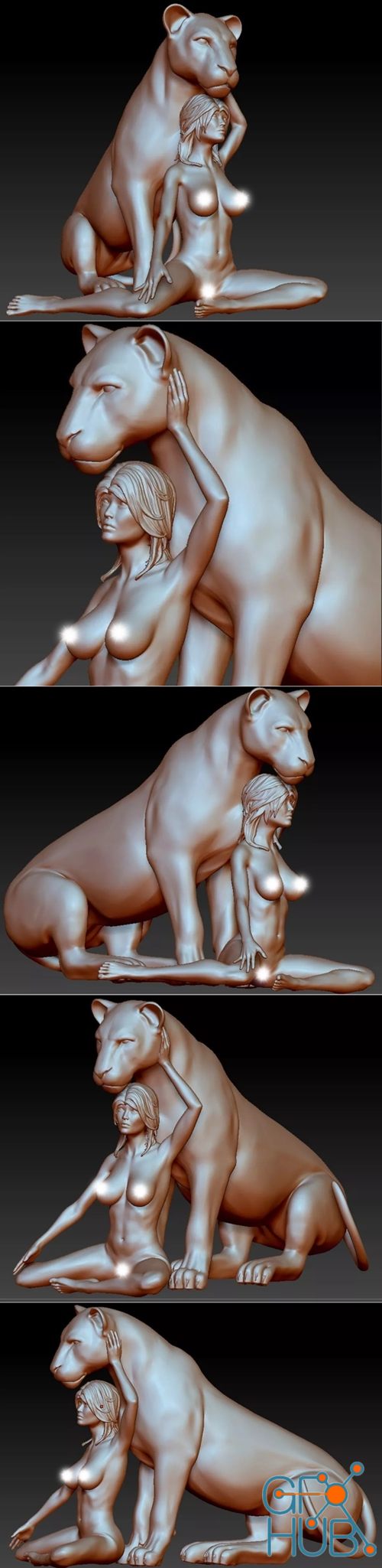 Lioness women naked – 3D Print