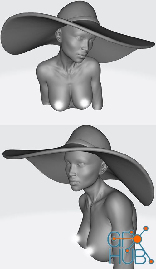 Woman wearing a hat – 3D Print