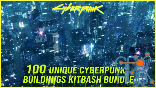 100 Unique Cyberpunk Sci fi City Buildings 3D Models