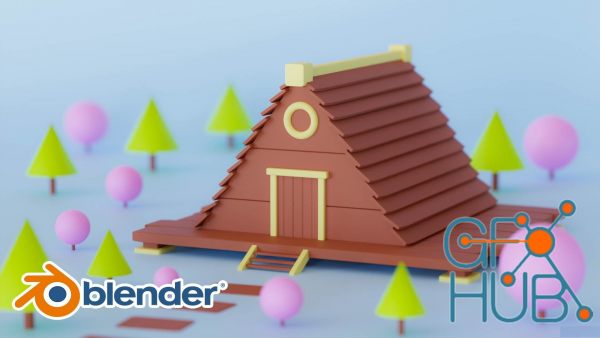 Blender 3D: Easy Cartoon Wood Home Scene