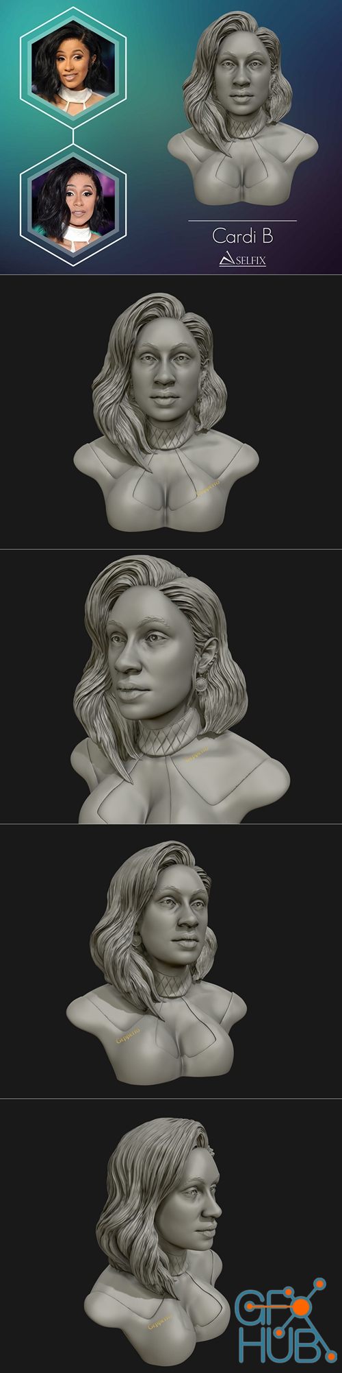 Cardi B Bust – 3D Print