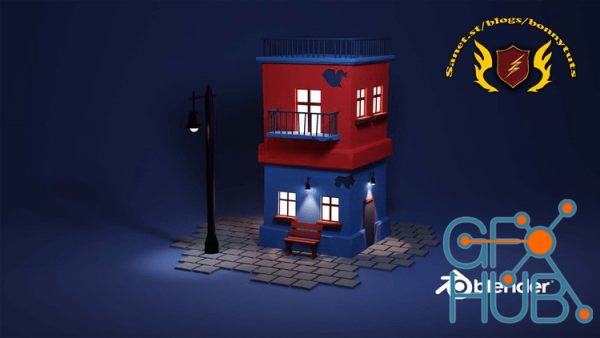 Animated 3D Building Scene in Blender