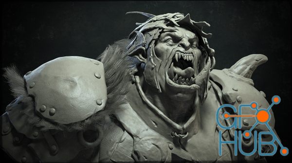 Stylized Orc Bust by Jianyi Han