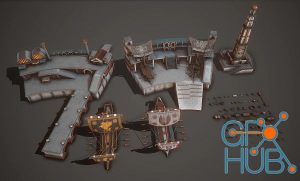 Unreal Engine Marketplace – Ancient Seaport and Ship Pack