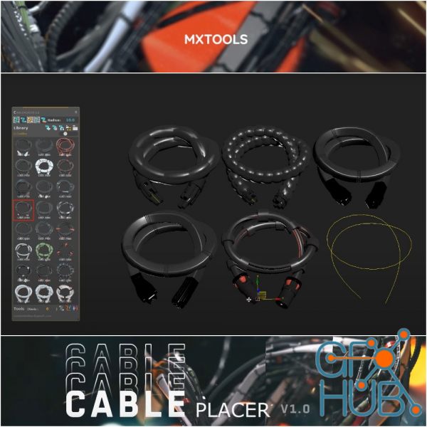 MXTools Cable Placer v1.1 for 3ds Max