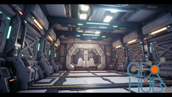 Sci-Fi Corridor 3D by Eric Huang (With UE Assets)