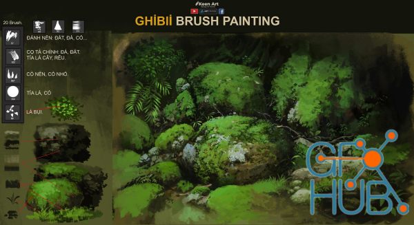 Ghibli Studio Brush | Brush patinting Ghibli Style | Video Tutorial suport