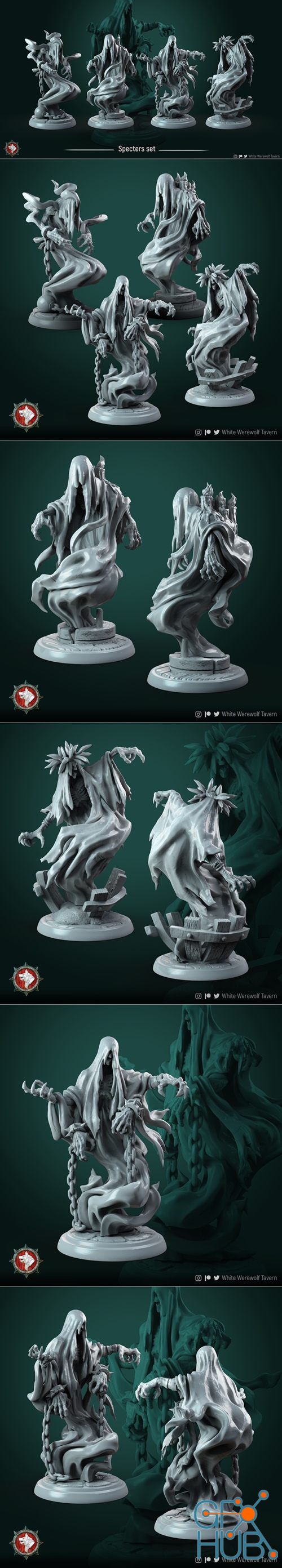 Specters set 4 miniatures – 3D Print