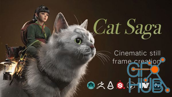 Cat Saga: create advanced 3D concept art model