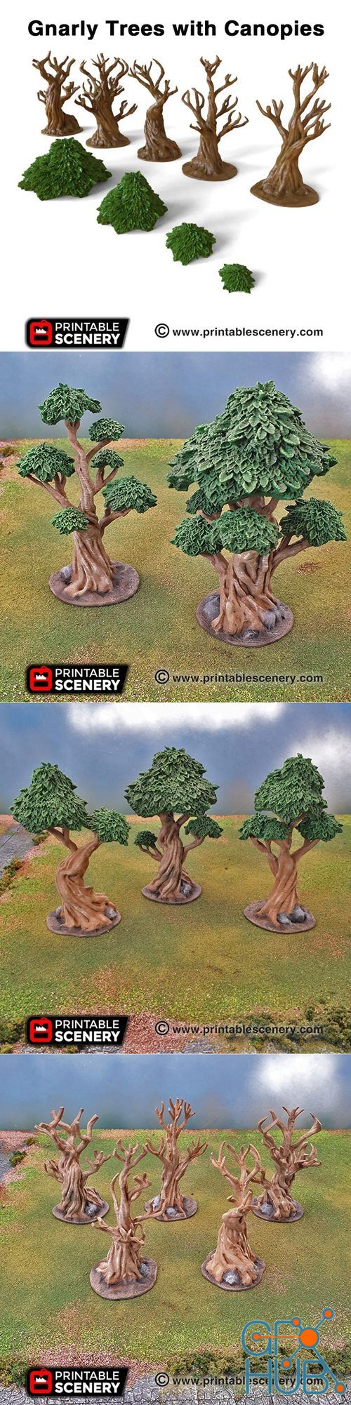 Gnarly Trees With Canopies – 3D Print