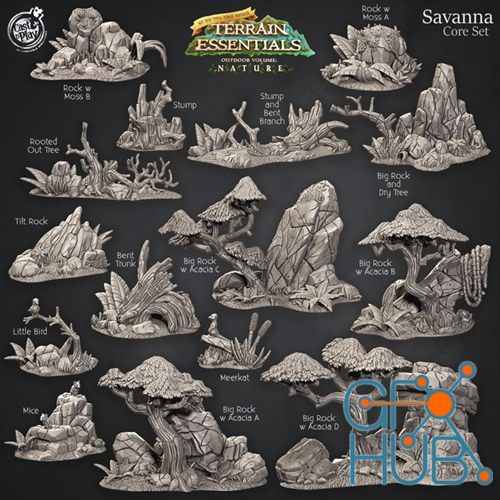 Savanna Terrain Set – 3D Print