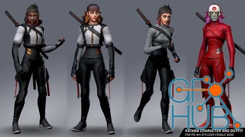 Unreal Engine – Katana Outfit for Stylized Female
