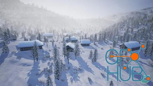 Unreal Engine – Low Poly Snow Forest