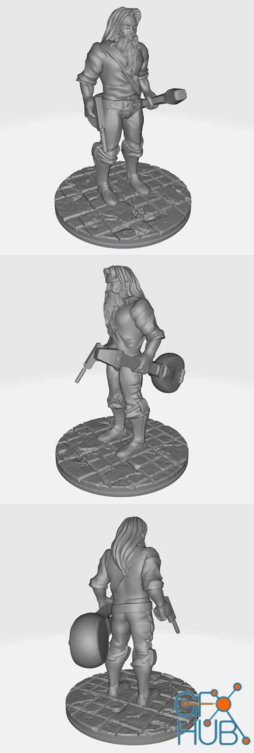 Music man with pistolgk – 3D Print