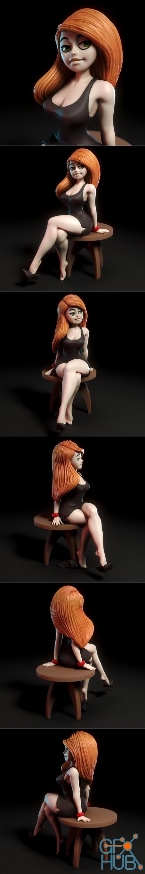 Grown up Kim Possible – 3D Print