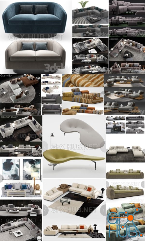3DSky Pro Beds 3D-Models Mix Collection