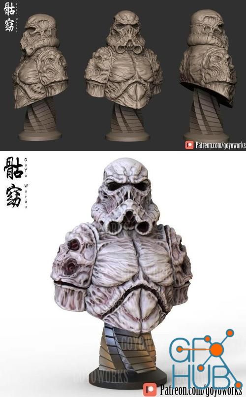 UNDEAD BUST Necromorph Soldier – 3D Print