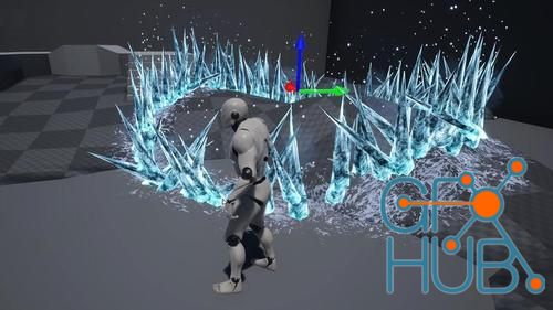 Unreal Engine – Ice Skill VFX Interactive with Terrain