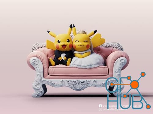 Wedding pikachu with sofa – 3D Print